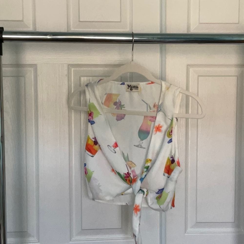 SHOW ME YOUR MUMU tropical drink tie top
